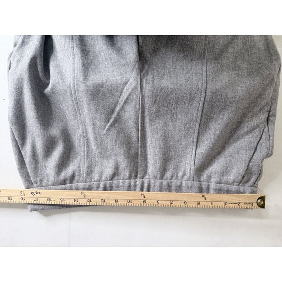 Eileen Fisher Pants L Gray Wool Lantern Flannel Side Zip Fall Winter - Picture 9 of 14